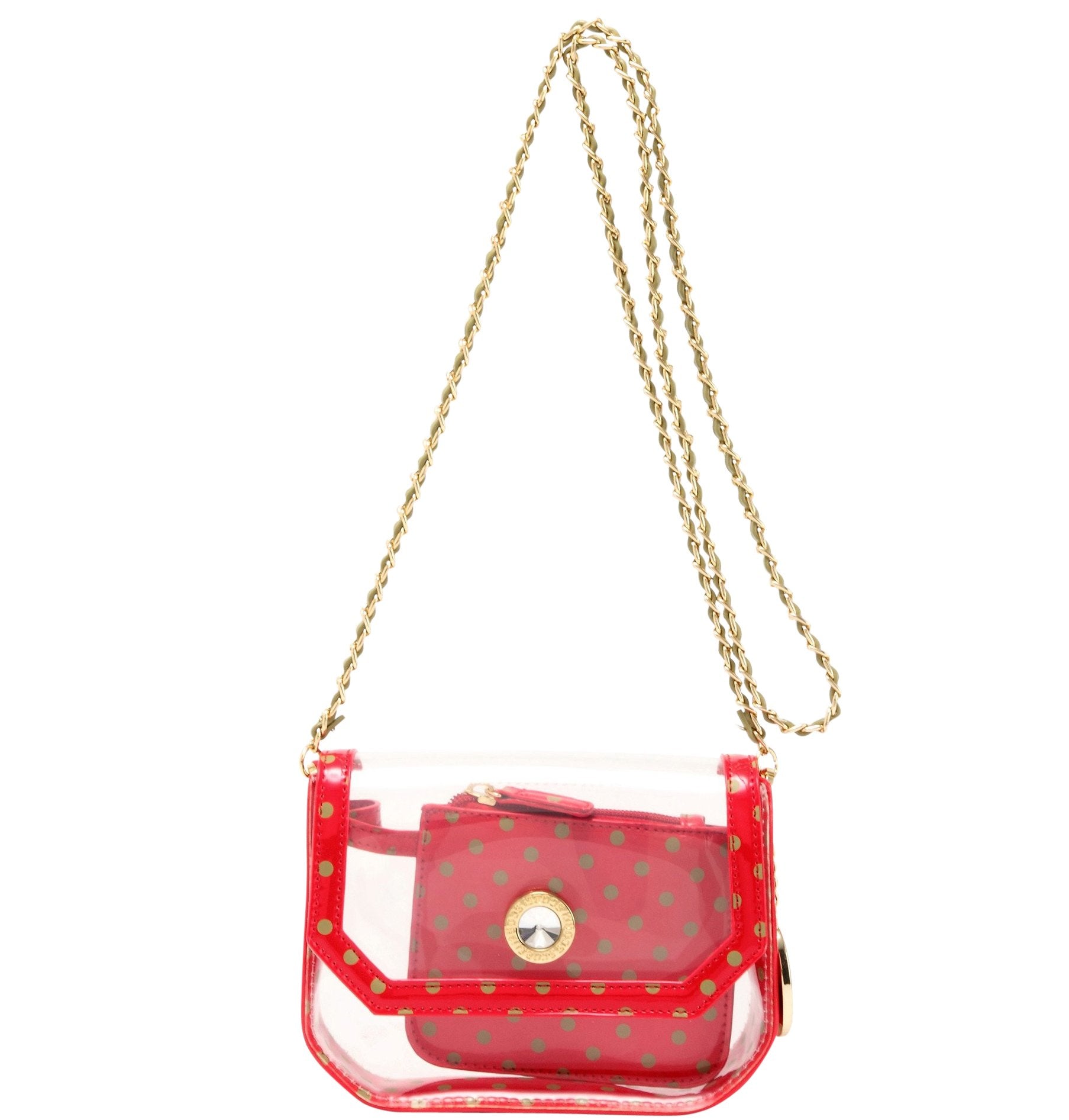 Score! Chrissy Small Designer Clear Crossbody Bag